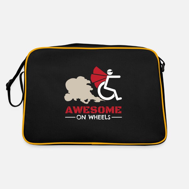 Awesome On Wheels Rollstuhlfahrer Retro Tasche