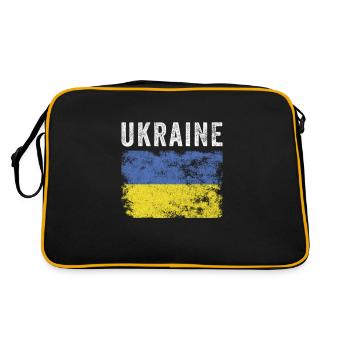 Drapeau ukrainien en détresse - Drapeau ukrainien - Sac Retro - noir/or - Dos