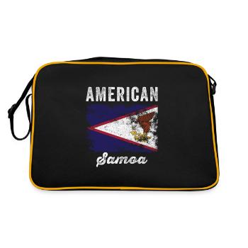 Samoa américaines Drapeau en détresse - Sac Retro - noir/or - Dos