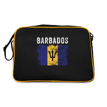 Drapeau de la Barbade Drapeau barbadien en détresse - Sac Retro - noir/or - Dos