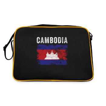 Drapeau du Cambodge Drapeau cambodgien en détresse - Sac Retro - noir/or - Dos
