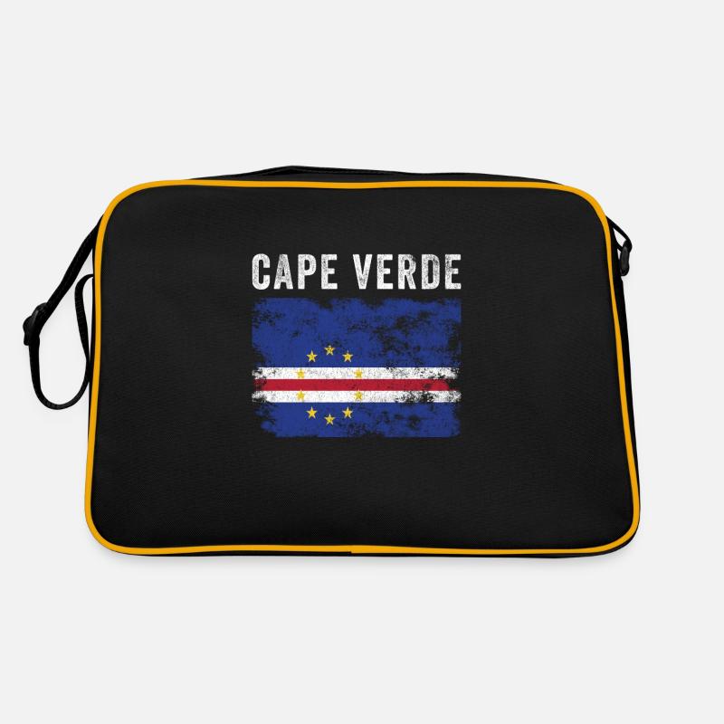 Kapverdische Flagge Distressed - Retro Tasche - Schwarz/Gold