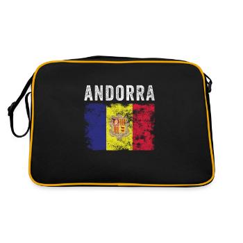 Andorra Flag Distressed - Andorran Flag - Retro Bag - black/gold - Back
