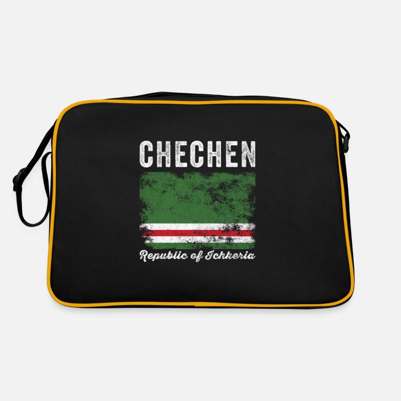 Drapeau tchétchène en détresse - Drapeau du Caucase Sac Retro