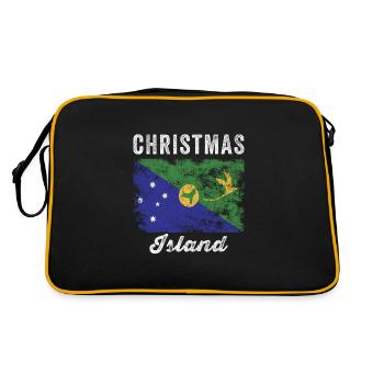 Drapeau de l’île Christmas en détresse - Sac Retro - noir/or - Dos