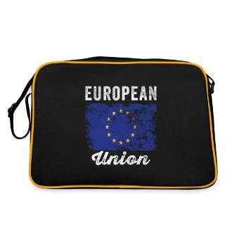 Drapeau de l’Union européenne en détresse - Sac Retro - noir/or - Dos