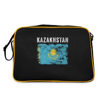 Drapeau du Kazakhstan Vintage Drapeau du Kazakhstan - Sac Retro - noir/or - Dos