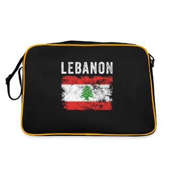 Drapeau libanais en détresse - Drapeau libanais - Sac Retro - noir/or - Dos