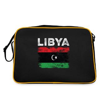 Libya Flag Distressed - Libyan Flag - Retro Bag - black/gold - Back