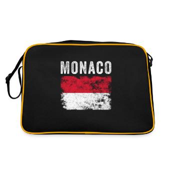 Monaco Flag Distressed - Monacan Flag - Retro Bag - black/gold - Back