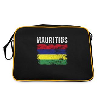 Mauritius Flag Distressed Mauritian Flag - Retro Bag - black/gold - Back