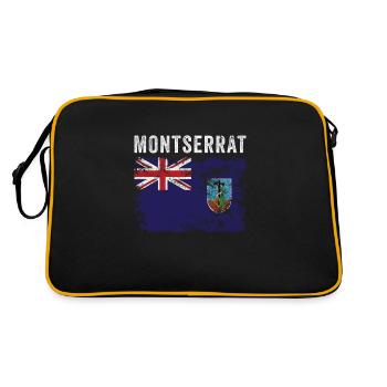 Drapeau de Montserrat en détresse - Sac Retro - noir/or - Dos