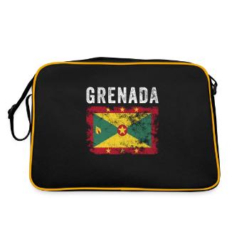 Drapeau de la Grenade en détresse - Drapeau grenadien - Sac Retro - noir/or - Dos