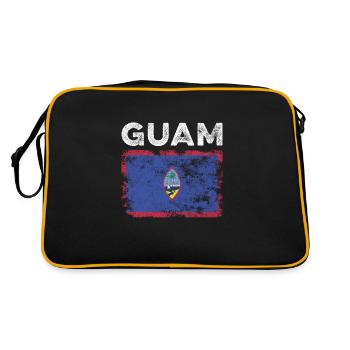 Guam Flag Distressed - Drapeau guamanien - Sac Retro - noir/or - Dos