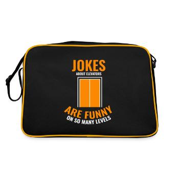 Elevator Lift Jokes About Elevators - Retro Bag - black/gold - Back
