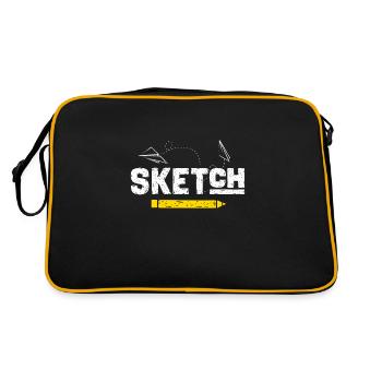 Sketch Drawing Art Artists - Retro Bag - black/gold - Back