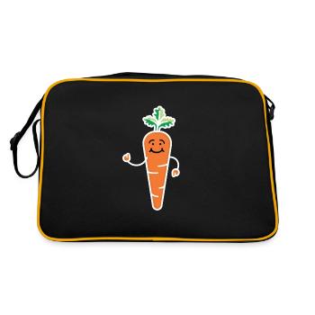 Carrot Man Carrot Carrots Vegetables - Retro Bag - black/gold - Back