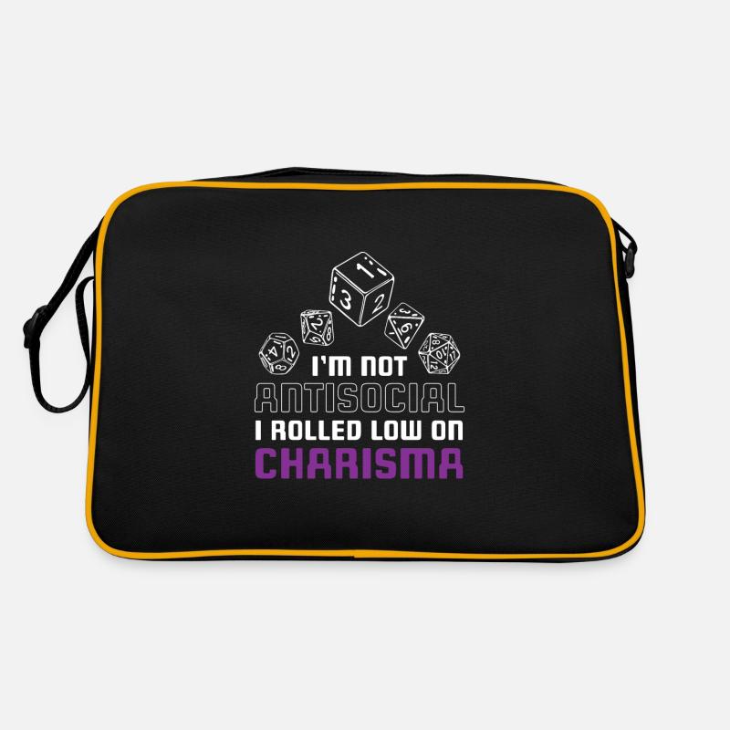 Im Not Antisocial Rolled Low Charisma Retro Tasche