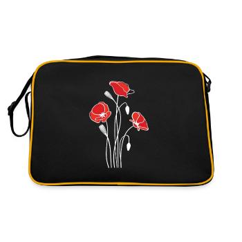 Coquelicot Fleurs Flore Naturelle - Sac Retro - noir/or - Dos