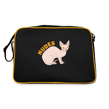 Chaton chat Sphynx nu - Sac Retro - noir/or - Dos