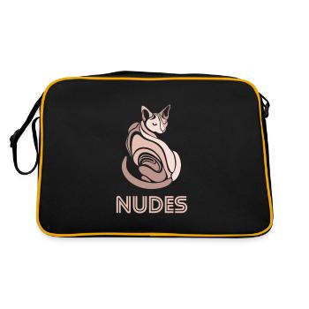 Chaton chat Sphynx nu - Sac Retro - noir/or - Dos