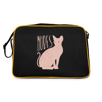 Chaton chat Sphynx nu - Sac Retro - noir/or - Dos
