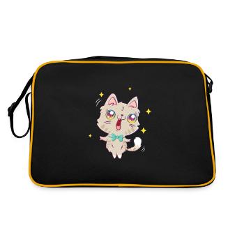 Sing Cat Kawaii Cute Japan Anime - Retro Bag - black/gold - Back