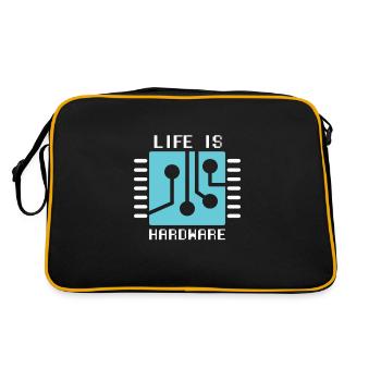 Life Is Hardware Informatiker Hack Coder - Retro Tasche - Schwarz/Gold - Hinten