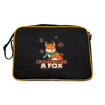 Clever Like A Fox Fox Animal Red Fox - Retro Bag - black/gold - Back