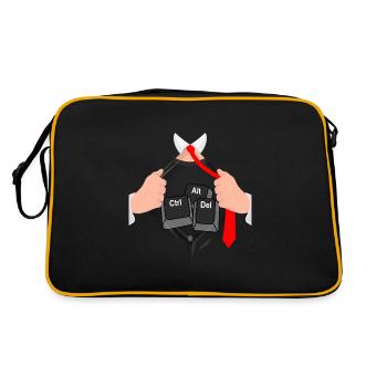 Ctrl Alt Del Hack Computer Scientist Computer - Retro Bag - black/gold - Back