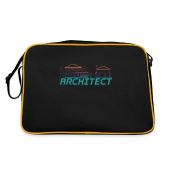 Architect Architekt Architektur Gebäude - Retro Tasche - Schwarz/Gold - Hinten