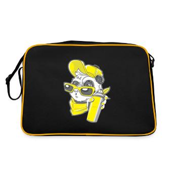 Sprayer Panda Artist Street Art - Retro Bag - black/gold - Back