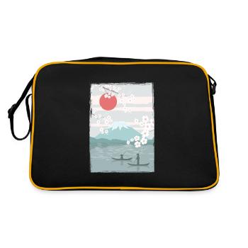 Cherry Blossoms Fuji Cherry Tree Japan Natural - Retro Bag - black/gold - Back