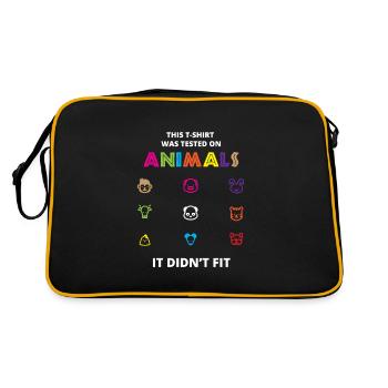 This T-Shirt Was Tested On Animals - Retro Bag - black/gold - Back