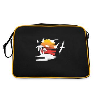 Island Seagull Cute Bird Children - Retro Bag - black/gold - Back