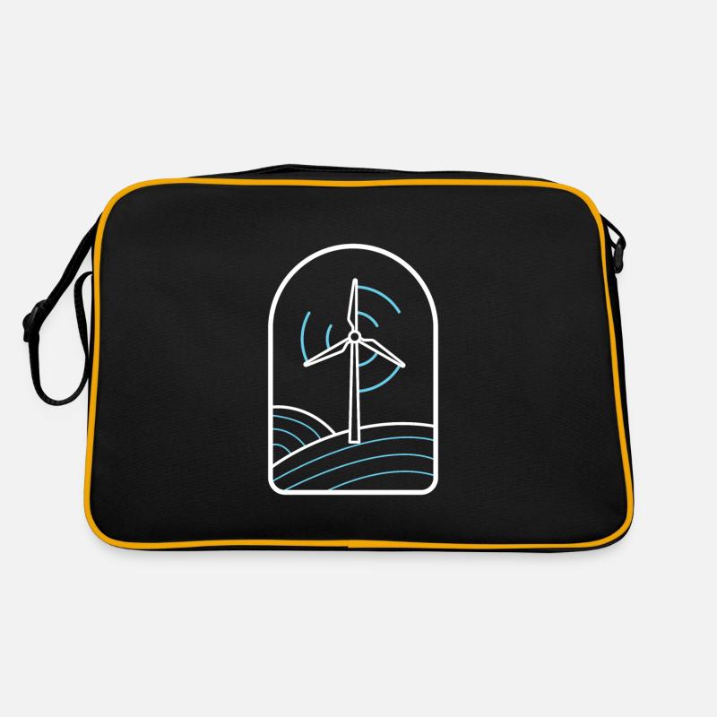 Windenergie Windrad Windpower Windkraft Retro Tasche