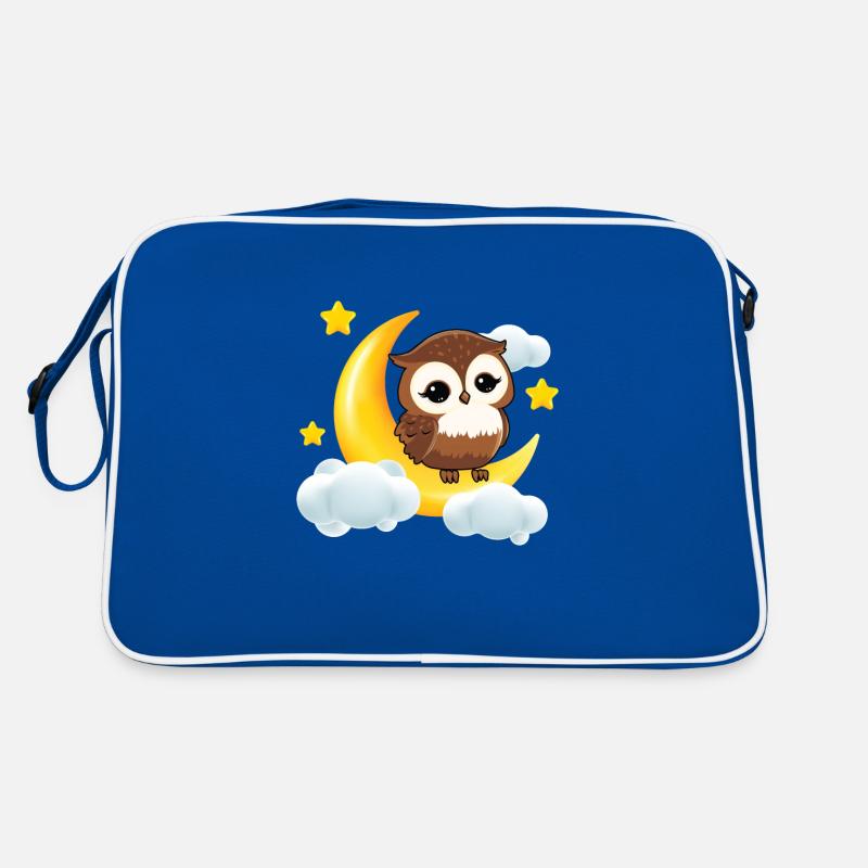 Eule Mond Vogel Süß Eulen Vögel Retro Tasche