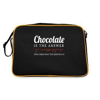 Chocolate Is The Answer Schokolade - Retro Tasche - Schwarz/Gold - Hinten