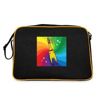 Rubber Chickens Rainbow Rubber Chicken - Retro Bag - black/gold - Back
