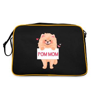 Pom Mom Pomeranian Pomeranian Pomeranian Pomeranian Pomer - Retro Bag - black/gold - Back