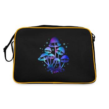 Psychedelic Fungi Festival EDM Music - Sac Retro - noir/or - Dos