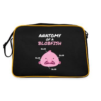 Anatomy Of A Blobfish Blob Fisch Meer - Retro Tasche - Schwarz/Gold - Hinten