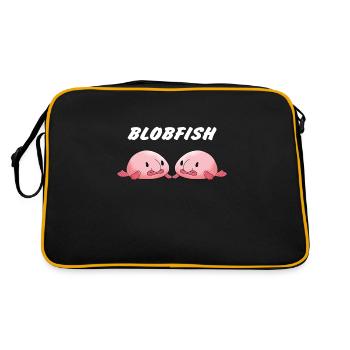 Blob Blobfish Fisch Meer - Retro Tasche - Schwarz/Gold - Hinten