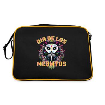 Dia de Los Meowtos Cat Mexico - Retro Bag - black/gold - Back
