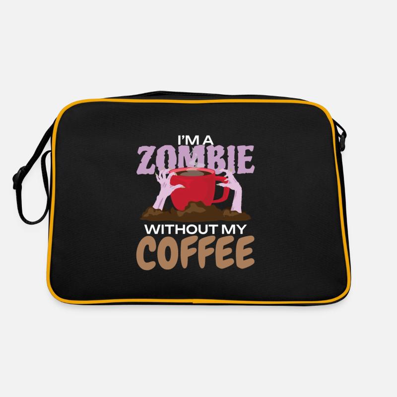 Zombie without Coffee Halloween Monster Retro Tasche
