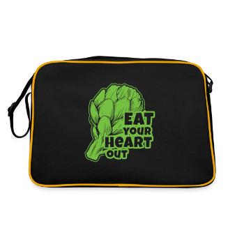 Eat Your Heart Out Artichokes Vegan - Retro Bag - black/gold - Back