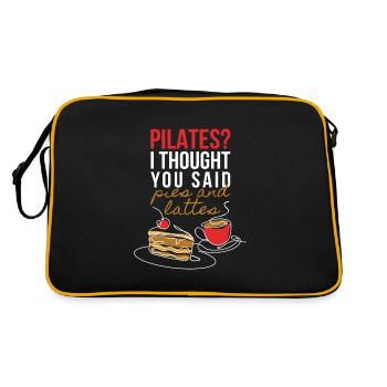 Pilates Pies And Lattes Kuchen Kaffee - Retro Tasche - Schwarz/Gold - Hinten