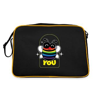 Vous abeilles apiculteur miel lqbtq - Sac Retro - noir/or - Dos