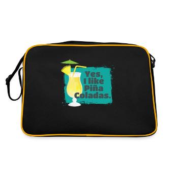 J’aime Pina Coladas Cocktail Alcool - Sac Retro - noir/or - Dos