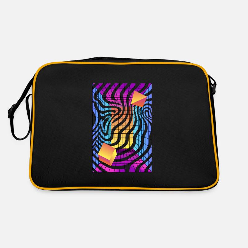 80´s Synthwave Synthesizer Musik Retro - Retro Tasche - Schwarz/Gold